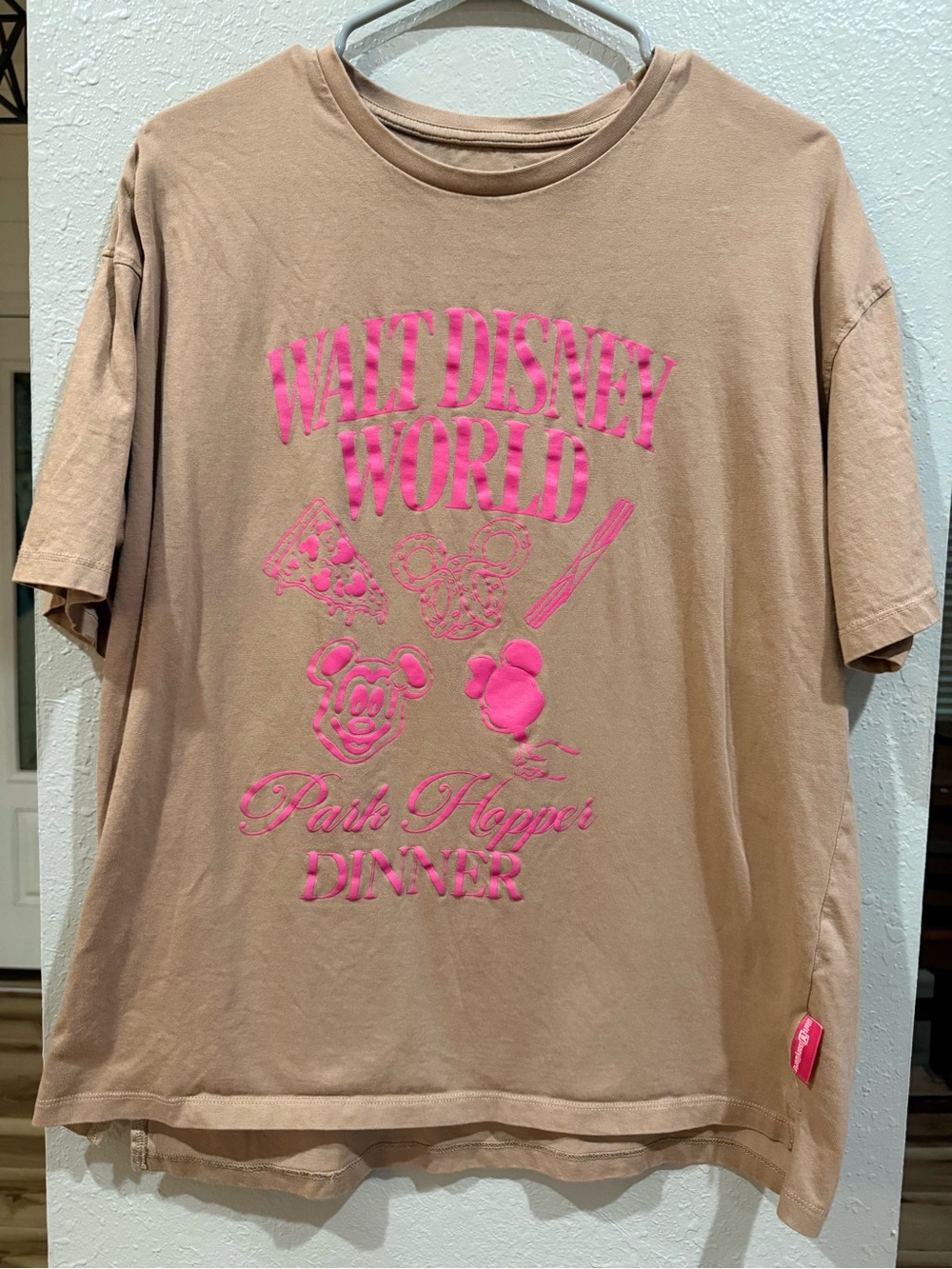 Disney Tan Tee with Hot Pink Walt Disney World Graphic